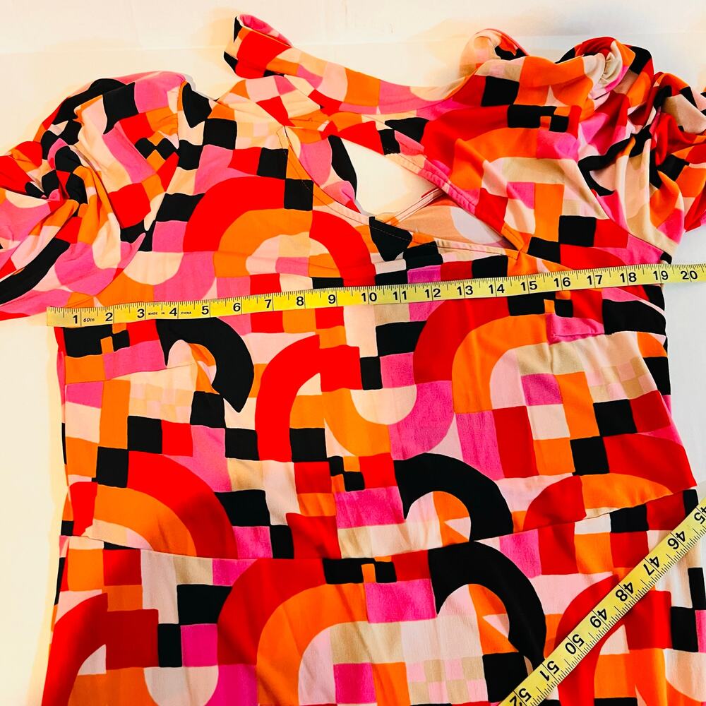 Eloquii Multicolored Print Keyhole Front Dress Si… - image 8